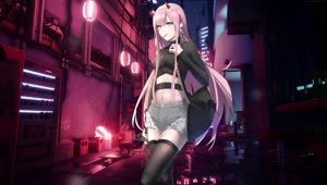 Fondo de Pantalla Animado Callejón de Zero Two 🌆 en Movimiento