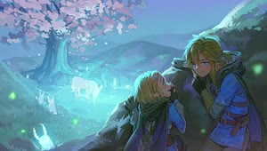 Fondo de Pantalla Animado Detrás de la Roca de The Legend of Zelda 🌲 en Movimiento