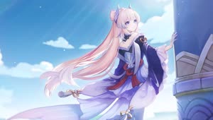 Fondo de Pantalla Animado Sangonomiya Kokomi de Genshin Impact 💧 en Movimiento