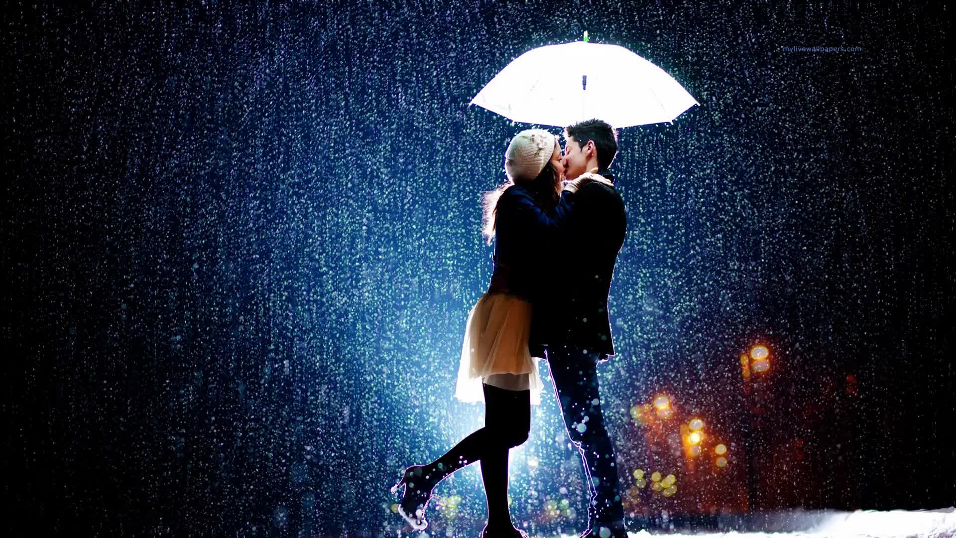 PC Couple Rain Live Wallpaper