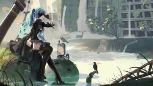 Fondo de Pantalla Animado Nier Automata de Hatsune Miku 🌟 en Movimiento
