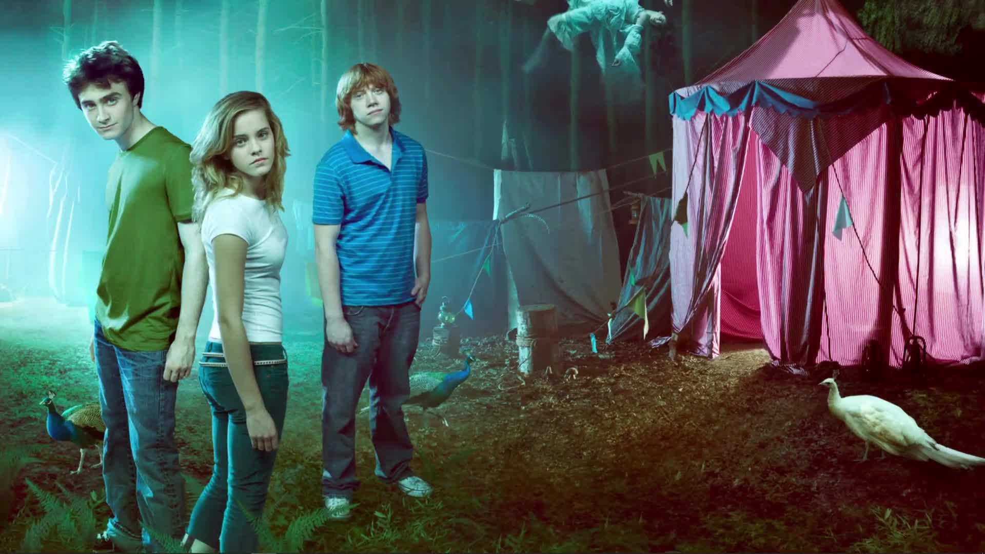 Fondo de Pantalla Animado Harry Ron Hermione de Harry Potter ⚡️ en Movimiento