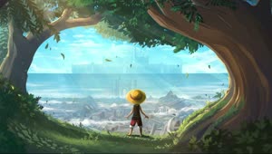 Fondo de Pantalla Animado Luffy de Niño de One Piece 🏴‍☠️ en Movimiento