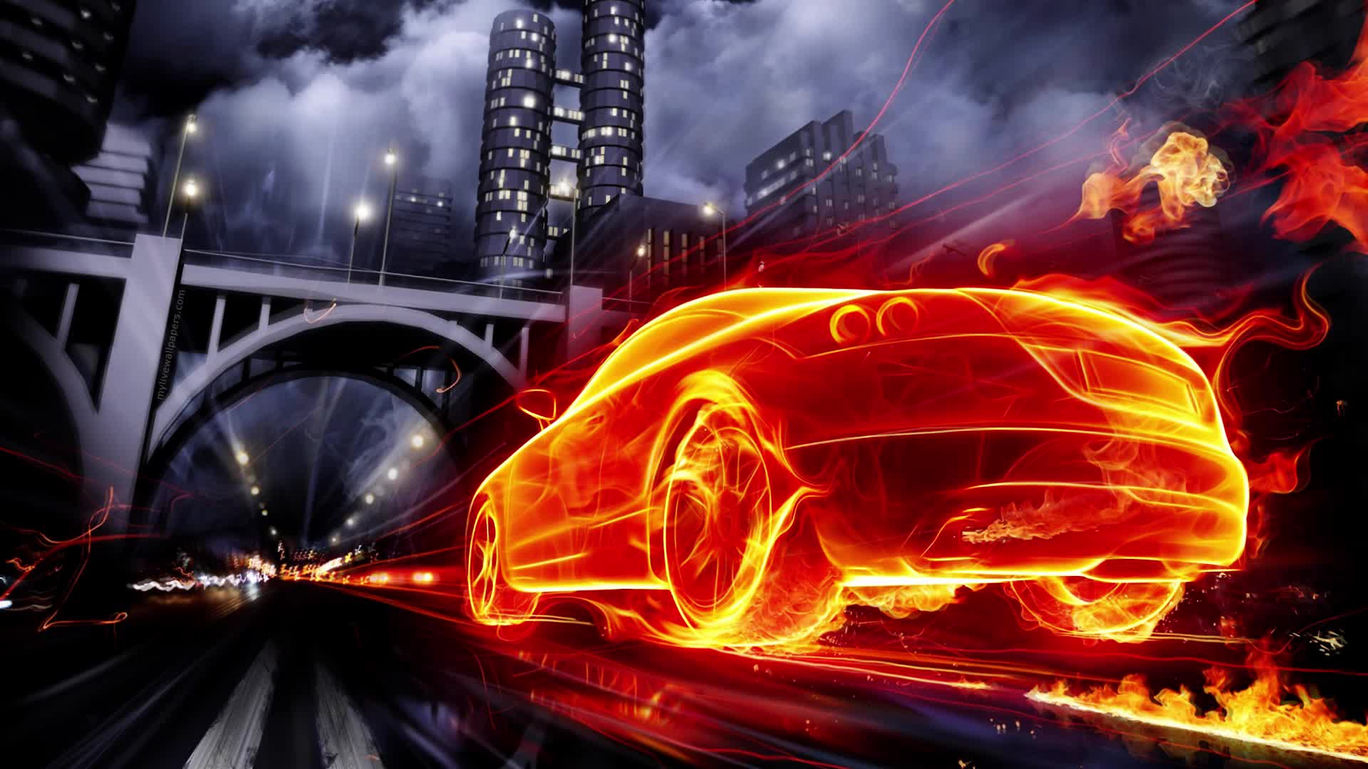 PC Car Flames Live Wallpaper