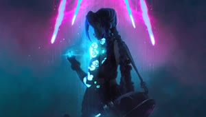 Fondo de Pantalla Animado JINX Cristal Hextech🎆 en Movimiento