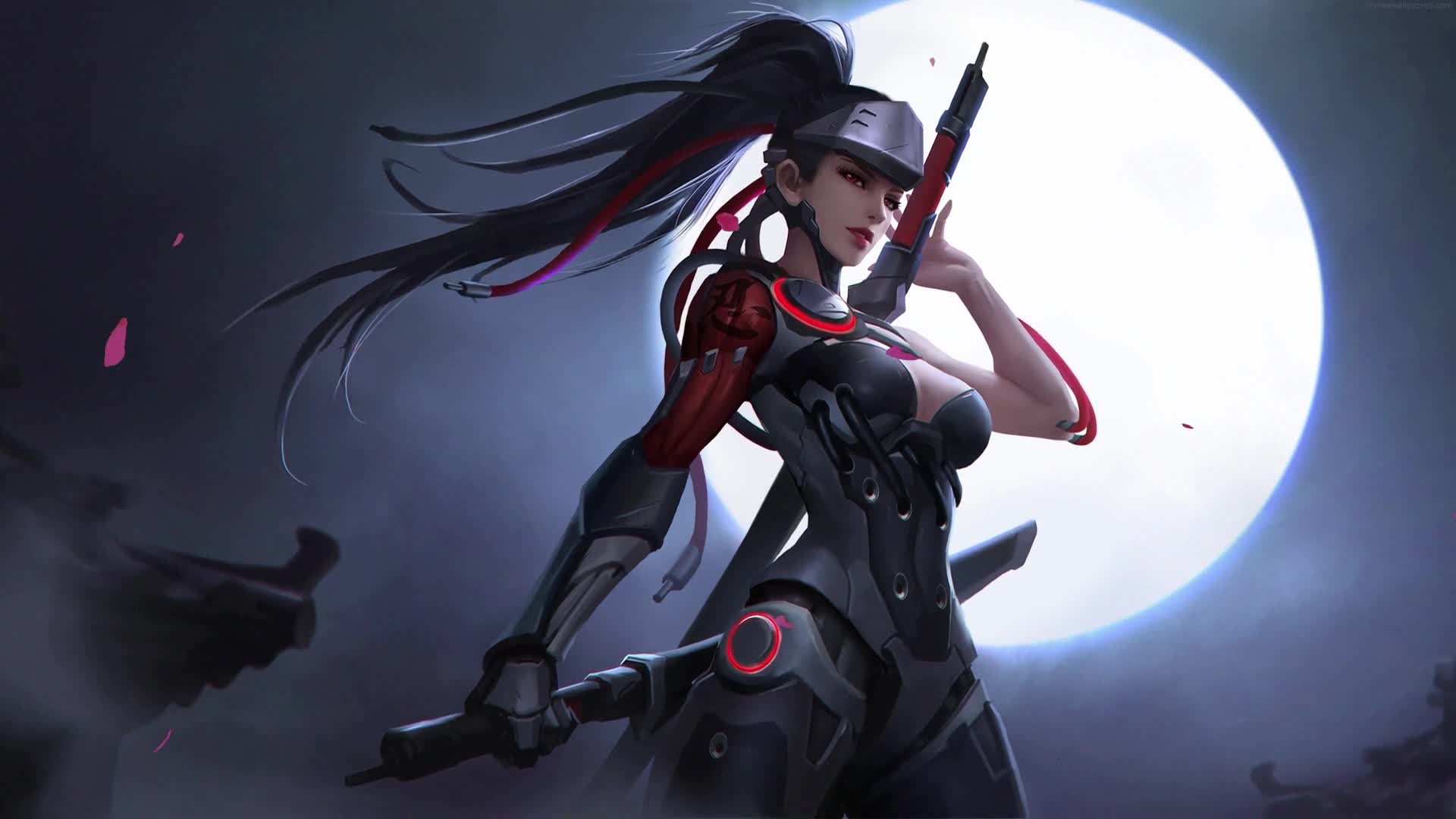 Cool Overwatch Genji Girl Samurai Live Wallapaer HD