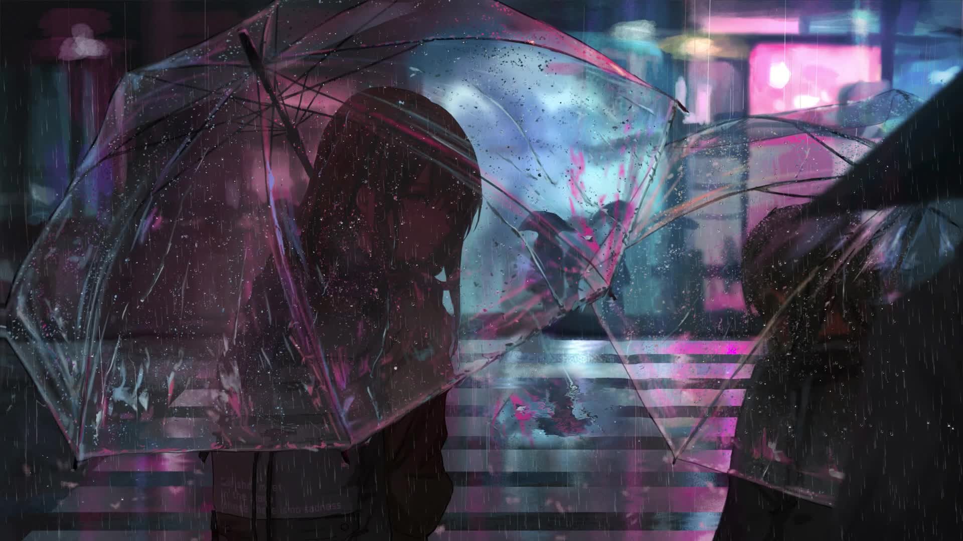 Live Wallpaper HD Girl in the rain