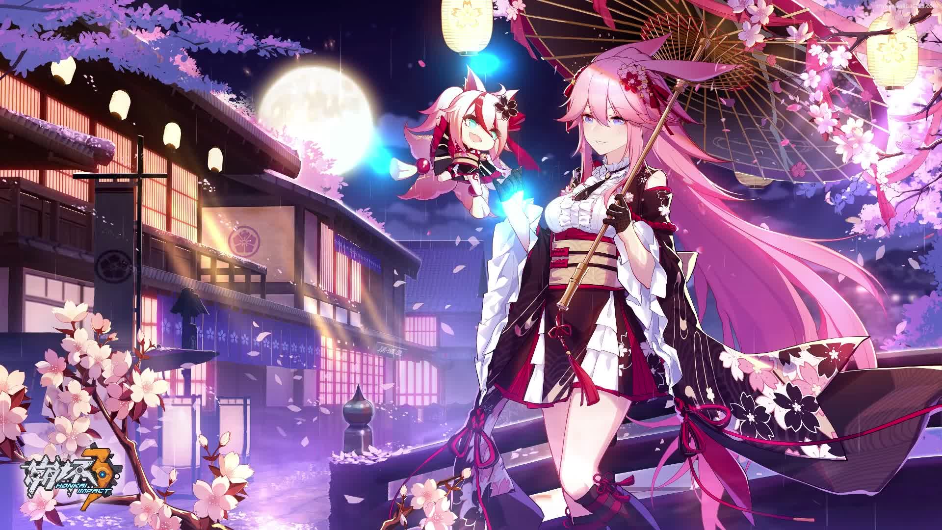 PC Yae Sakura Petals Honkai Impact Live Wallpaper Free