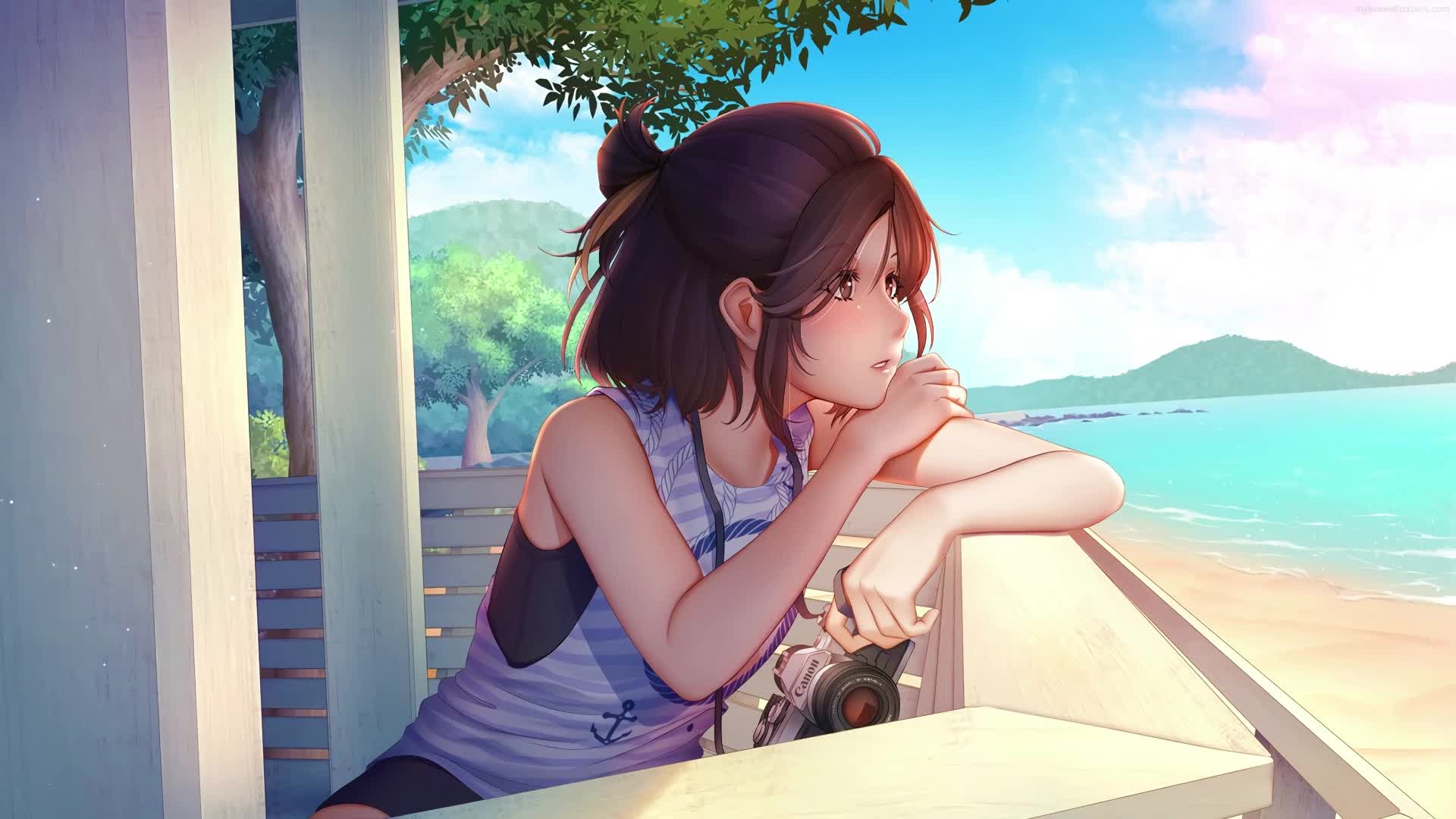 PC Beach Summer Girl Live Wallpaper Free