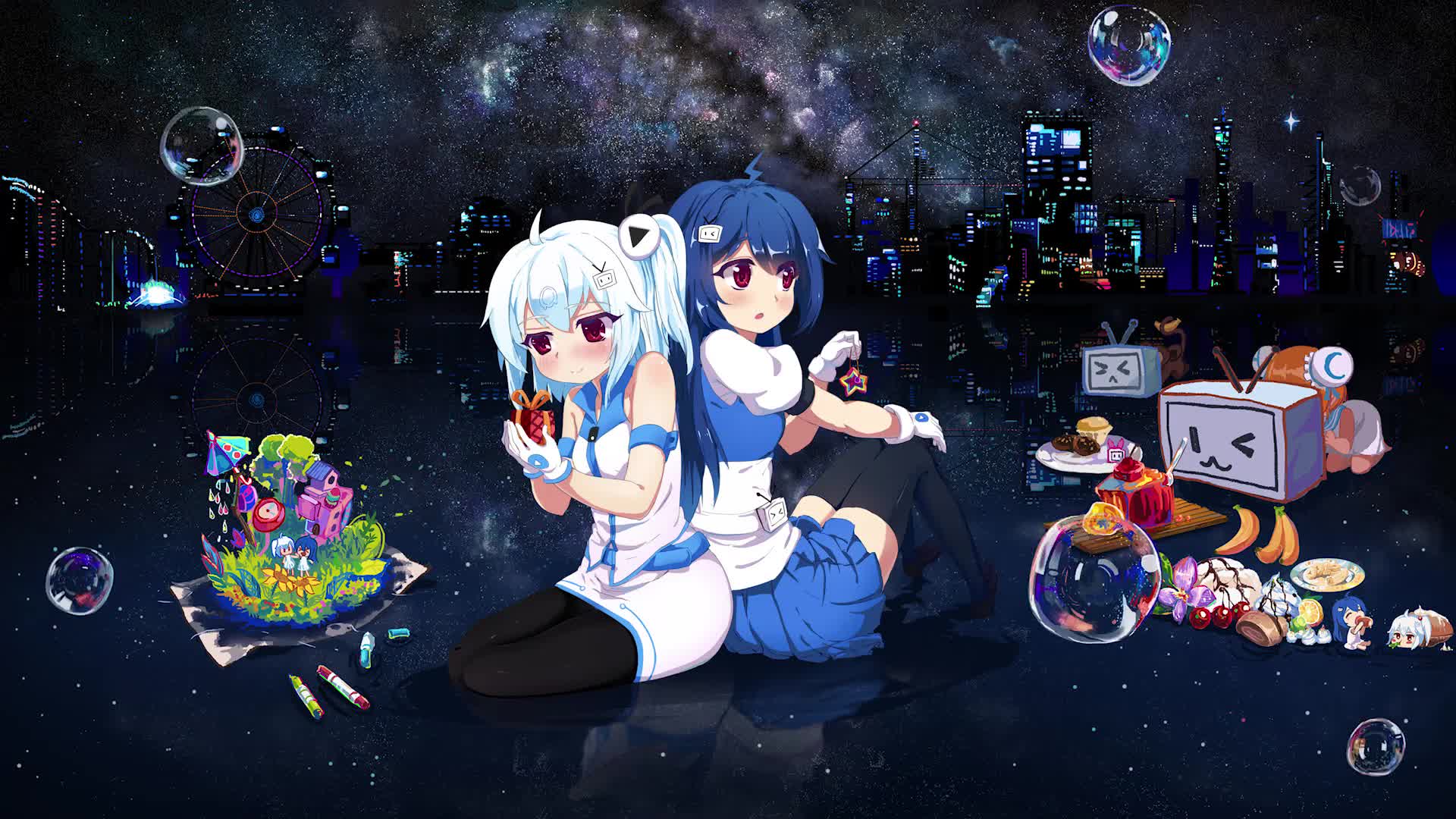 PC Anime Bubbles Live Wallpaper Free