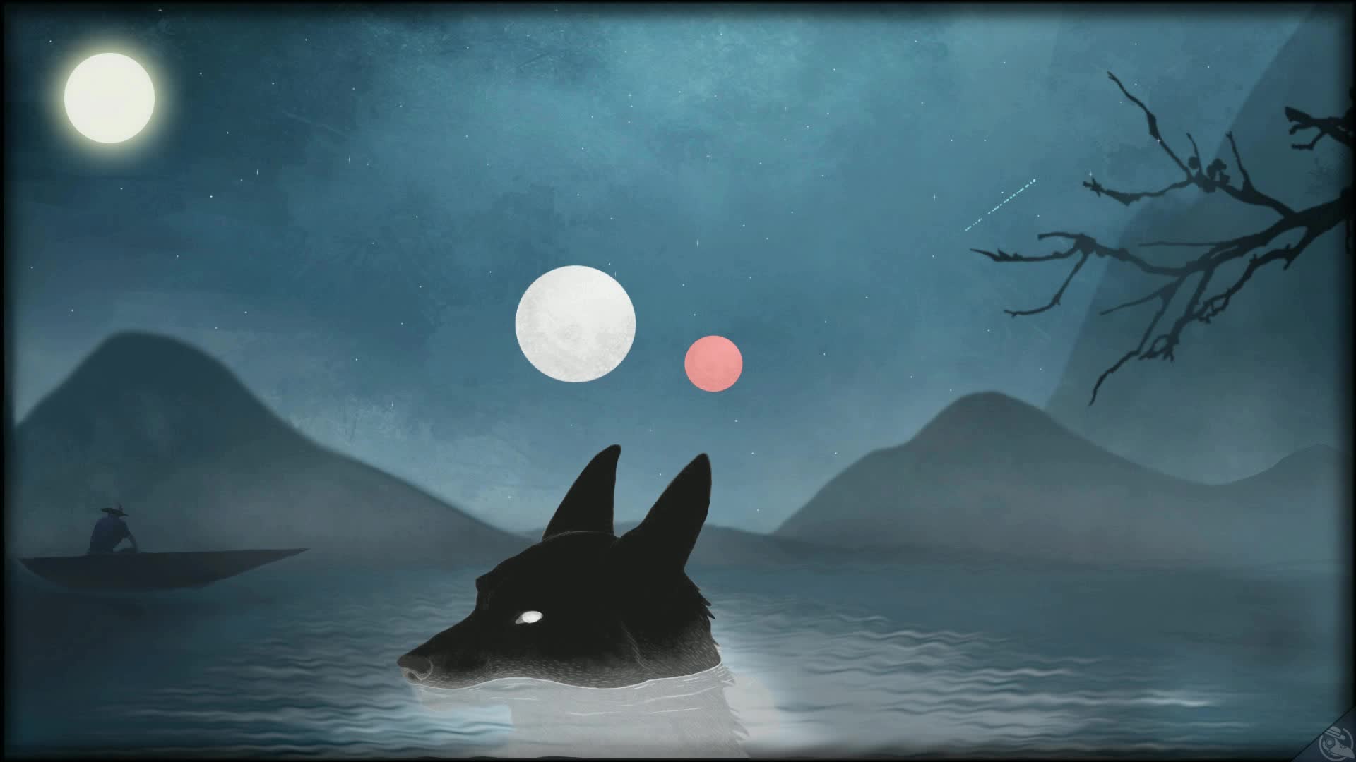 PC Black Wolf River Live Wallpaper Free