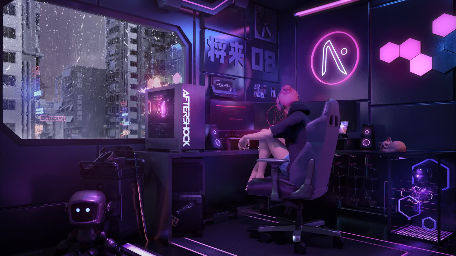 PC Futuristic Game Room 1 Live Wallpaper Free