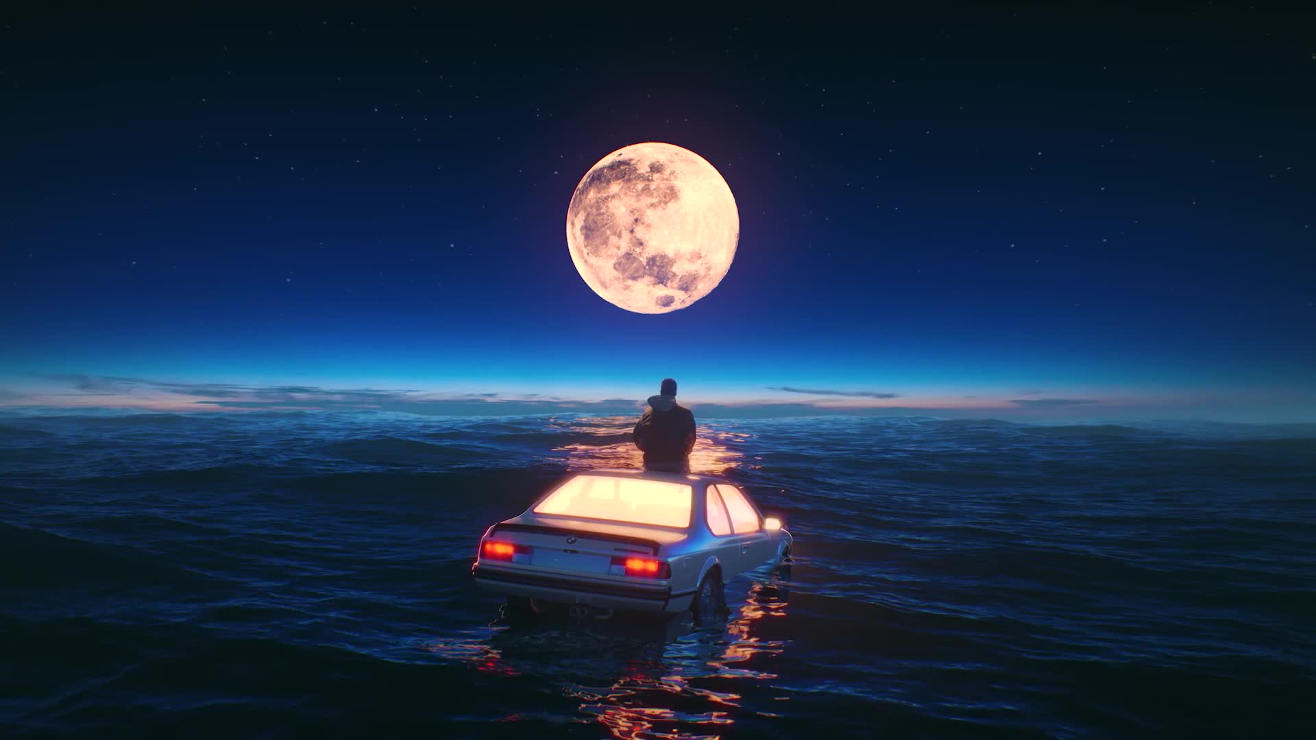 PC Floating in the Ocean Live Wallpaper Free