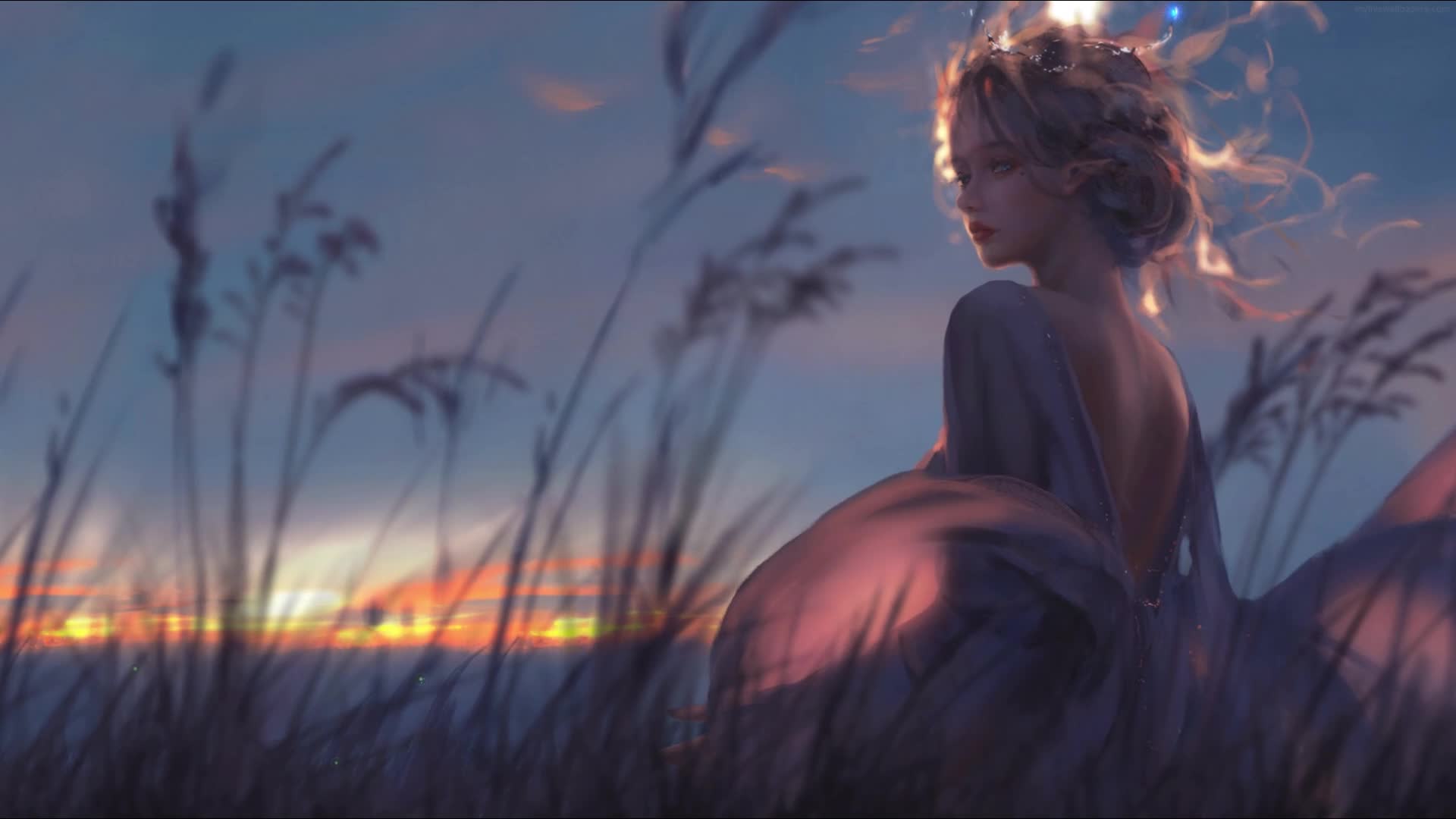 PC Elf Princess Evening Wind Live Wallpaper Free