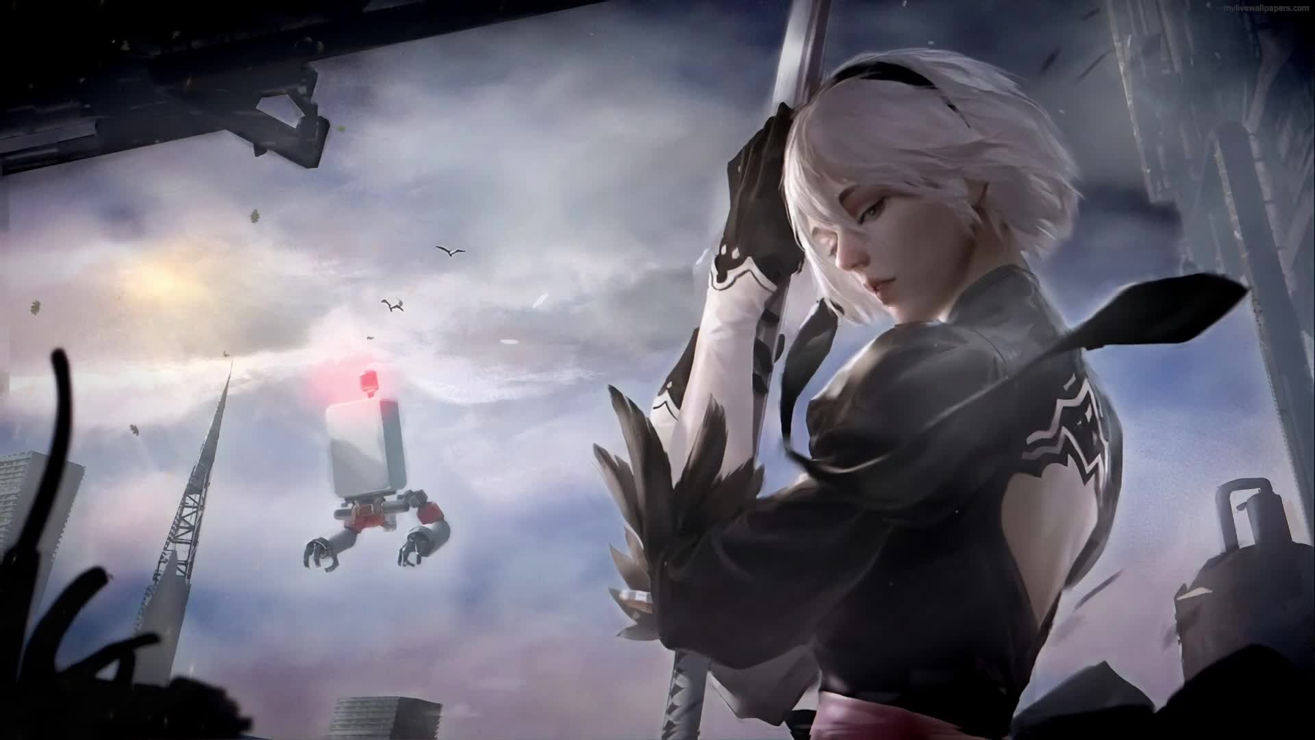 PC 2B and Pod Live Wallpaper Free