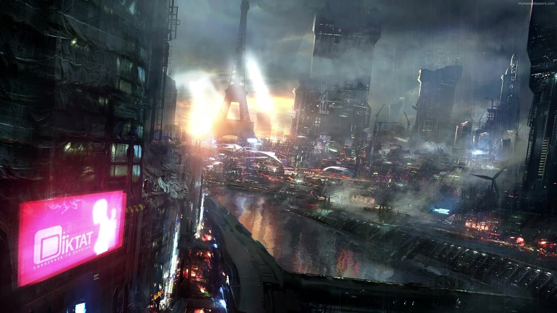 PC Cyberpunk Paris Live Wallpaper Free