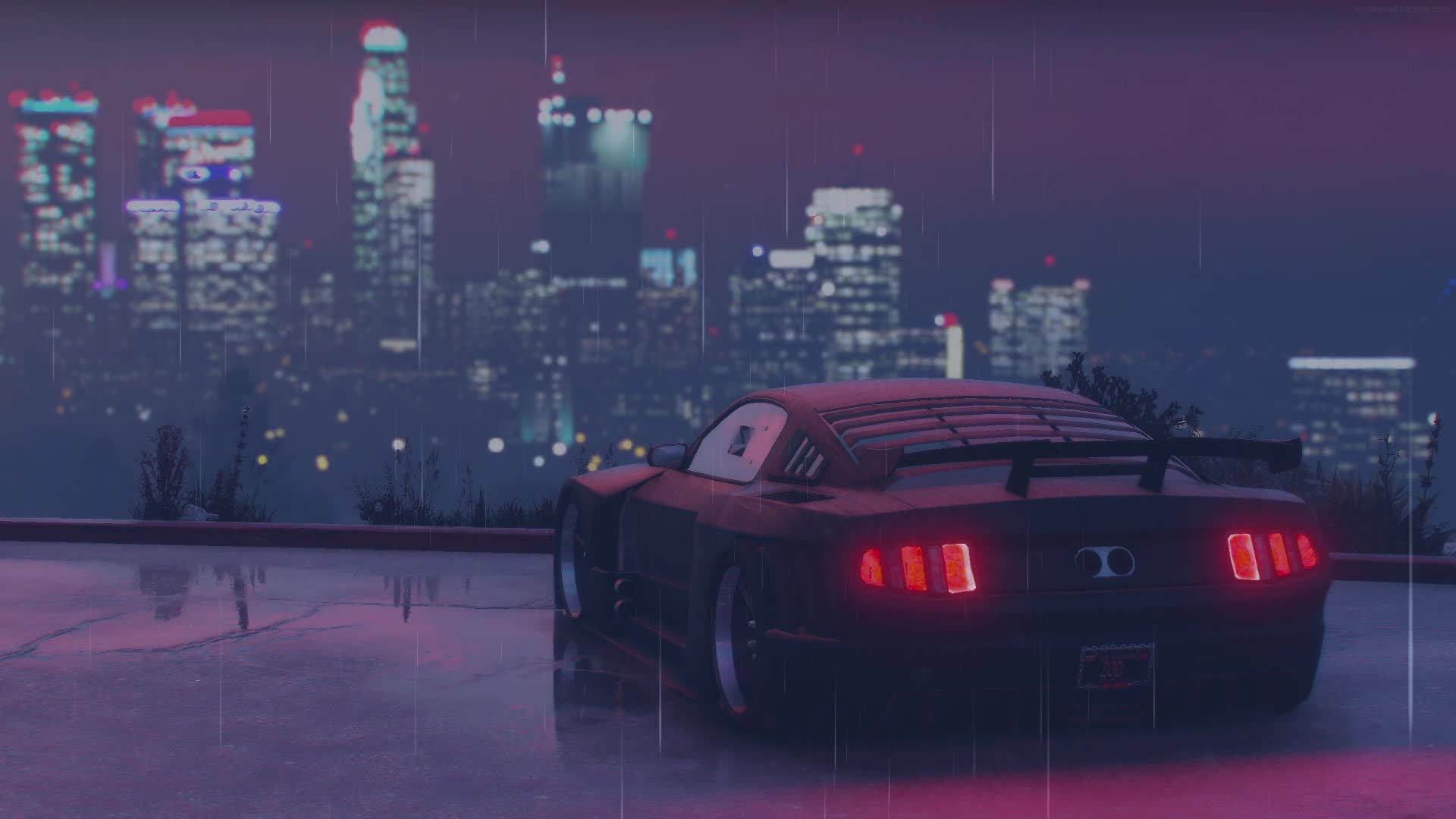 PC Ford GT Rain Live Wallpaper Free