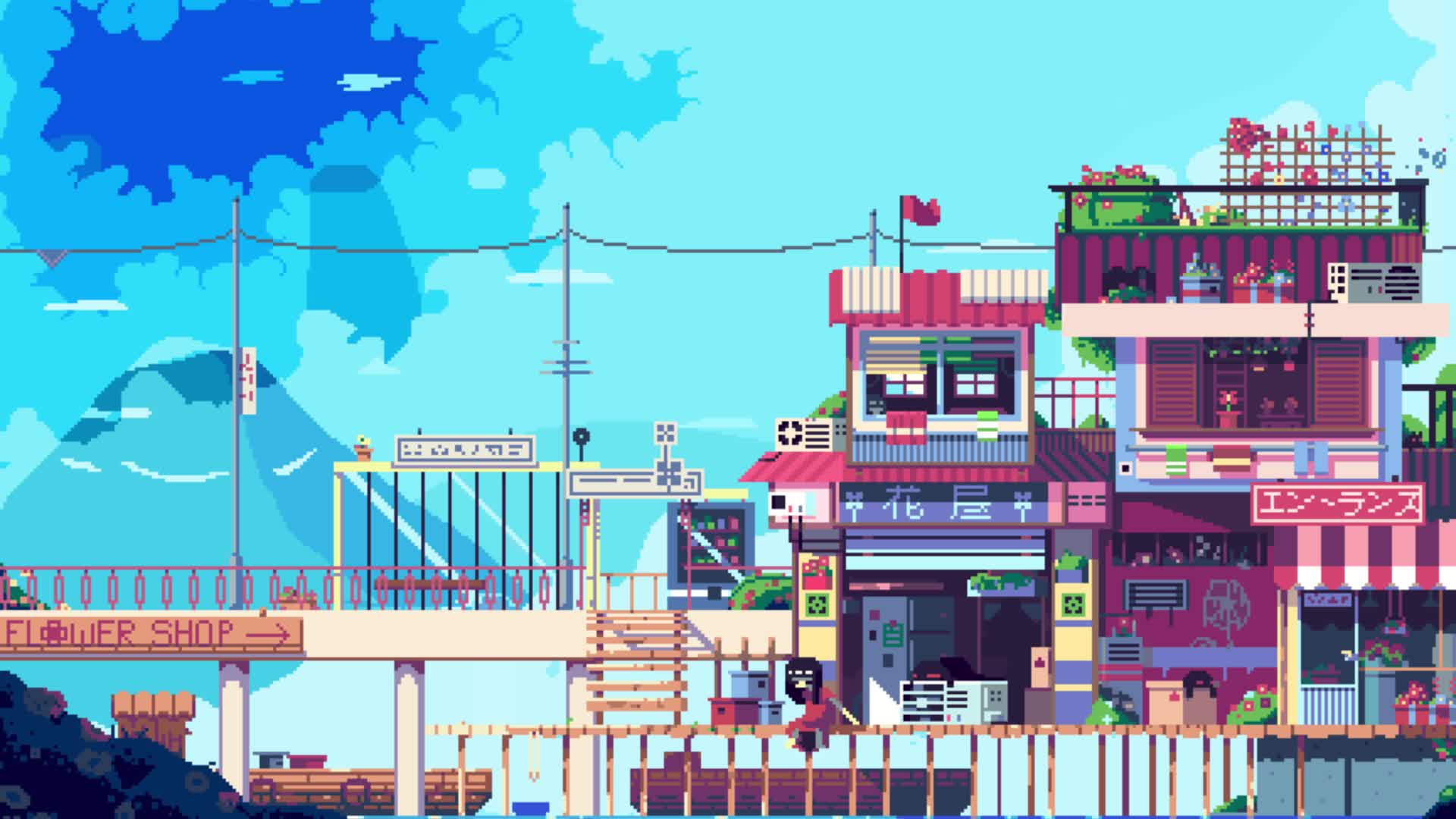 PC Pixel Flower Shop Live Wallpaper Free