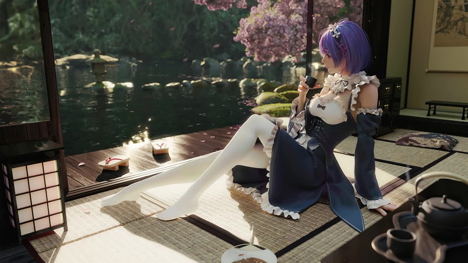 PC Re Zero Rem Tea Live Wallpaper Free