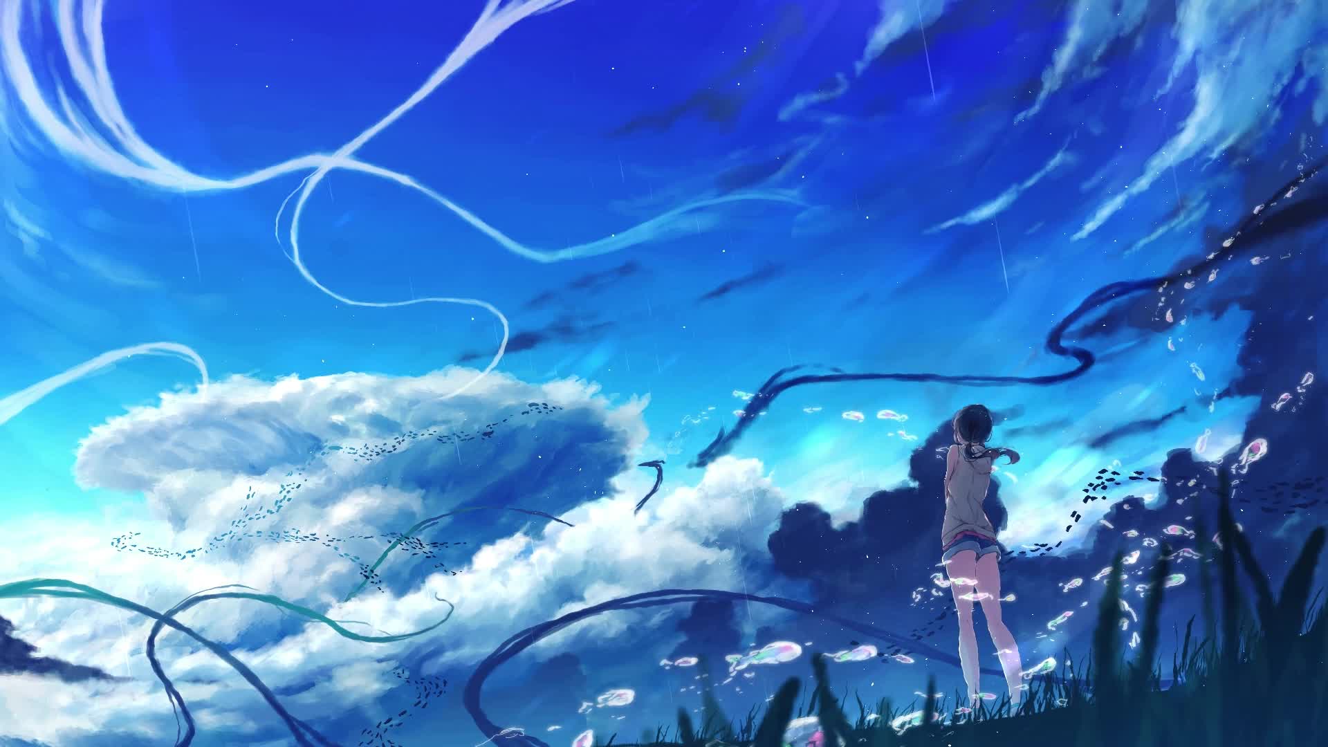 PC Raining Blue Sky Live Wallpaper Free