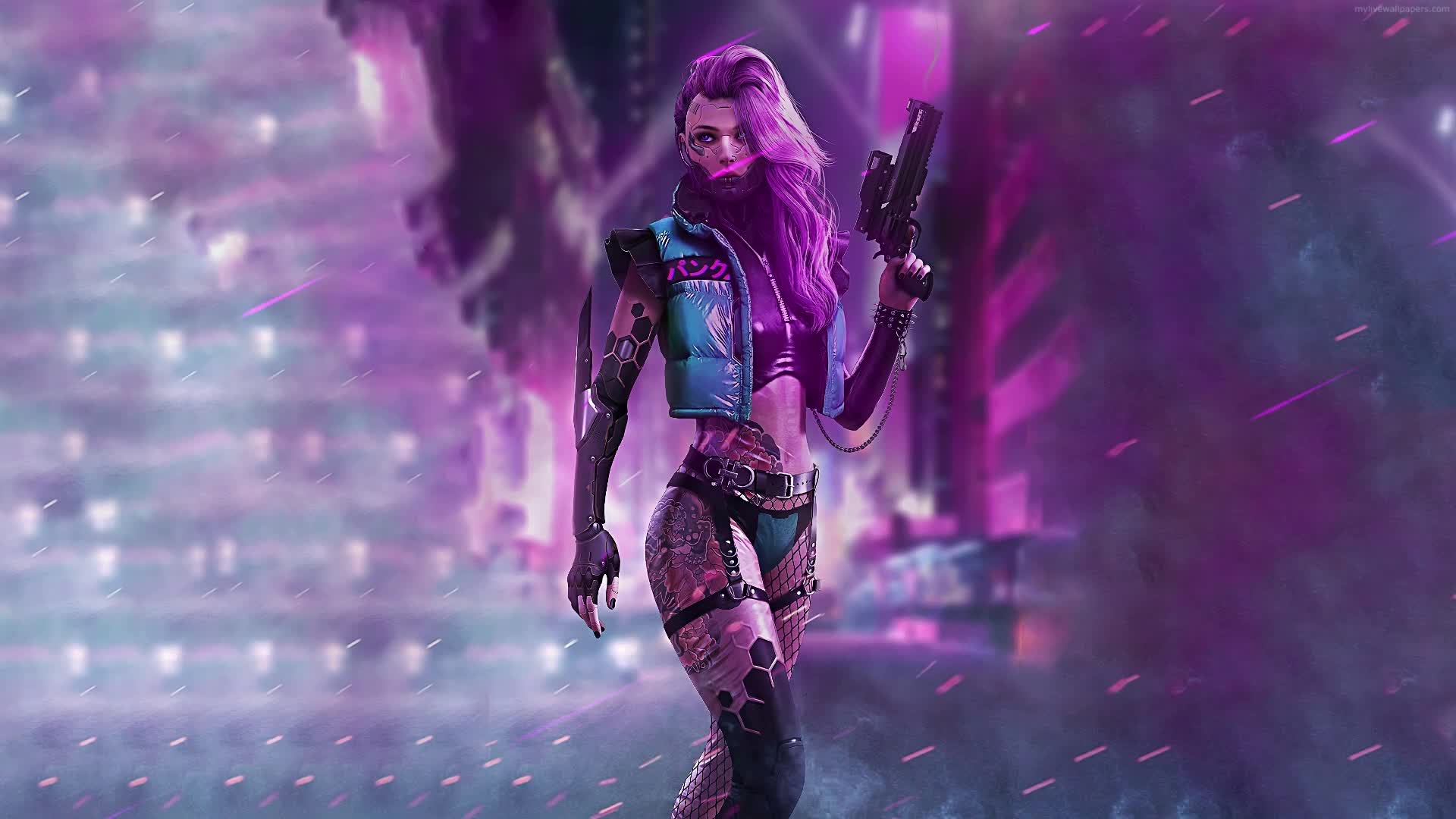 PC Cyberpunk Girl Live Wallpaper Free