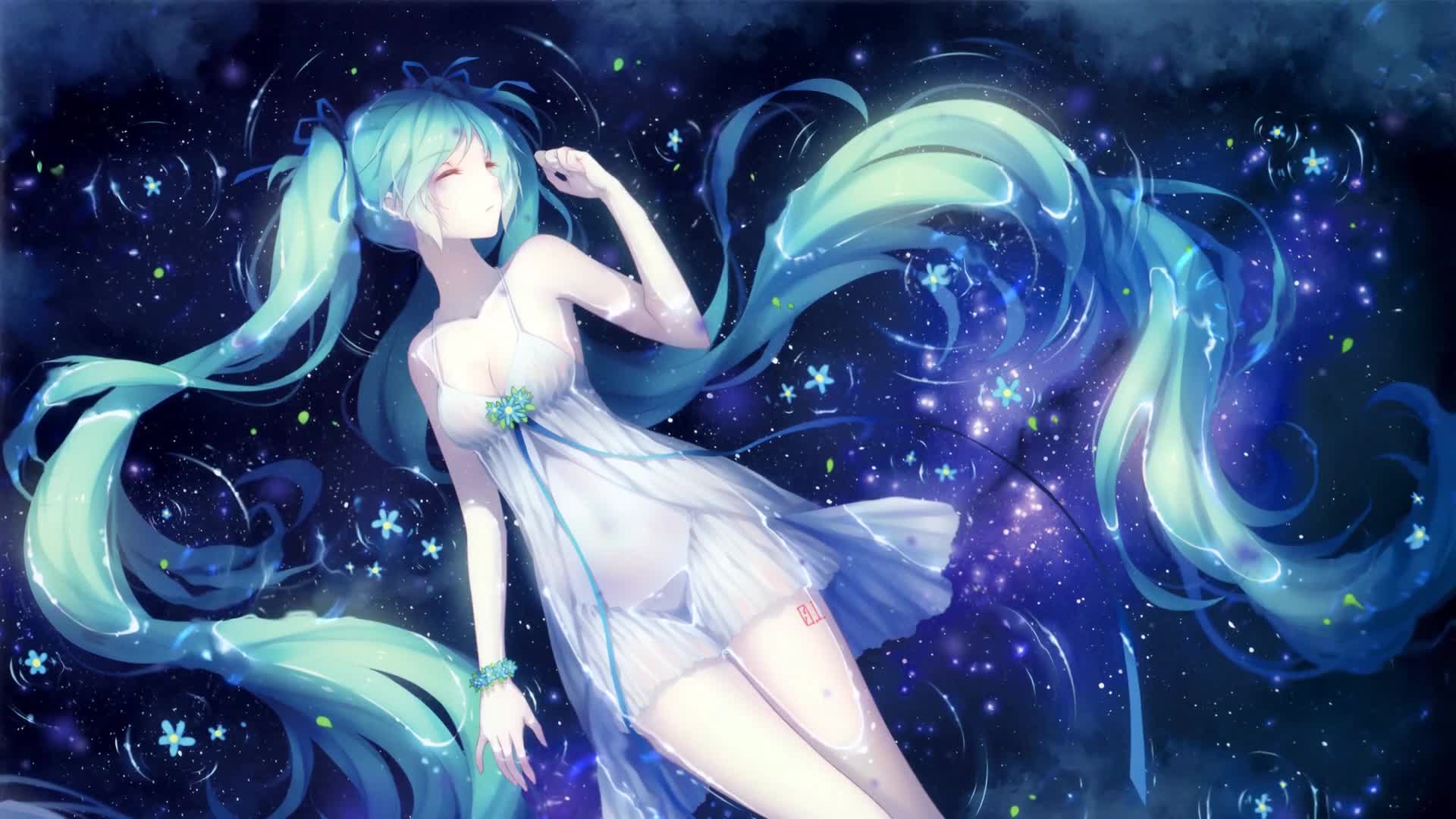 PC Cute Anime Girl Water Ripple Live Wallpaper Free