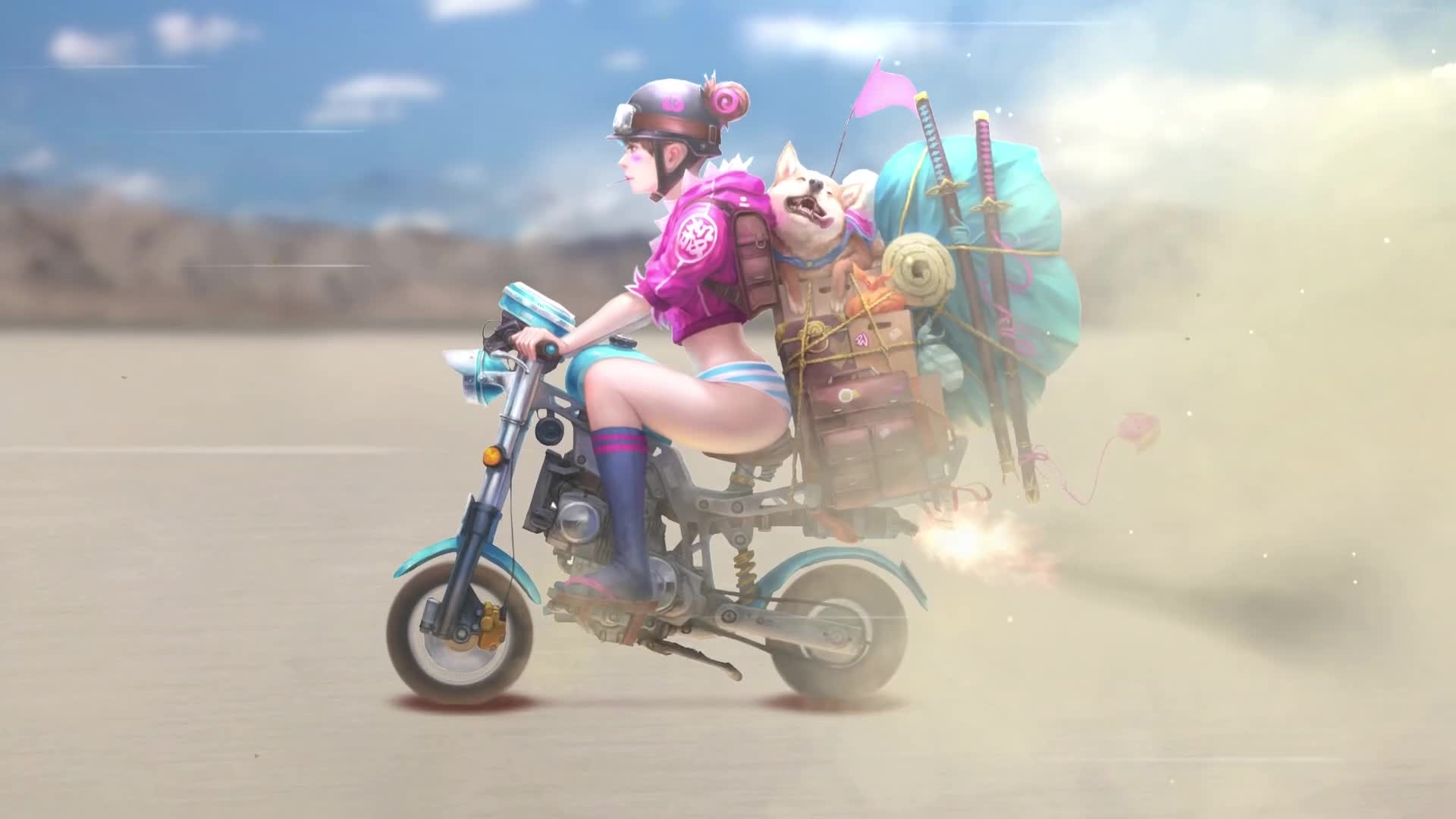 PC Scooter Girl Live Wallpaper Free
