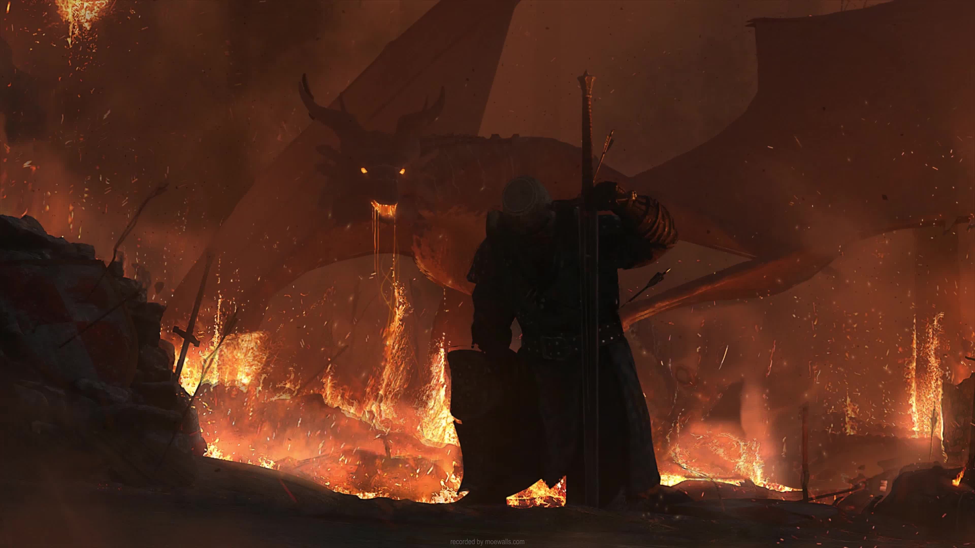 4K Warrior Vs Dragon Live Wallpaper For PC
