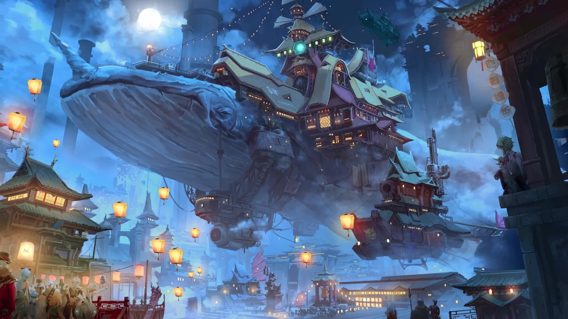 PC Anime Moon Airport Live Wallpaper
