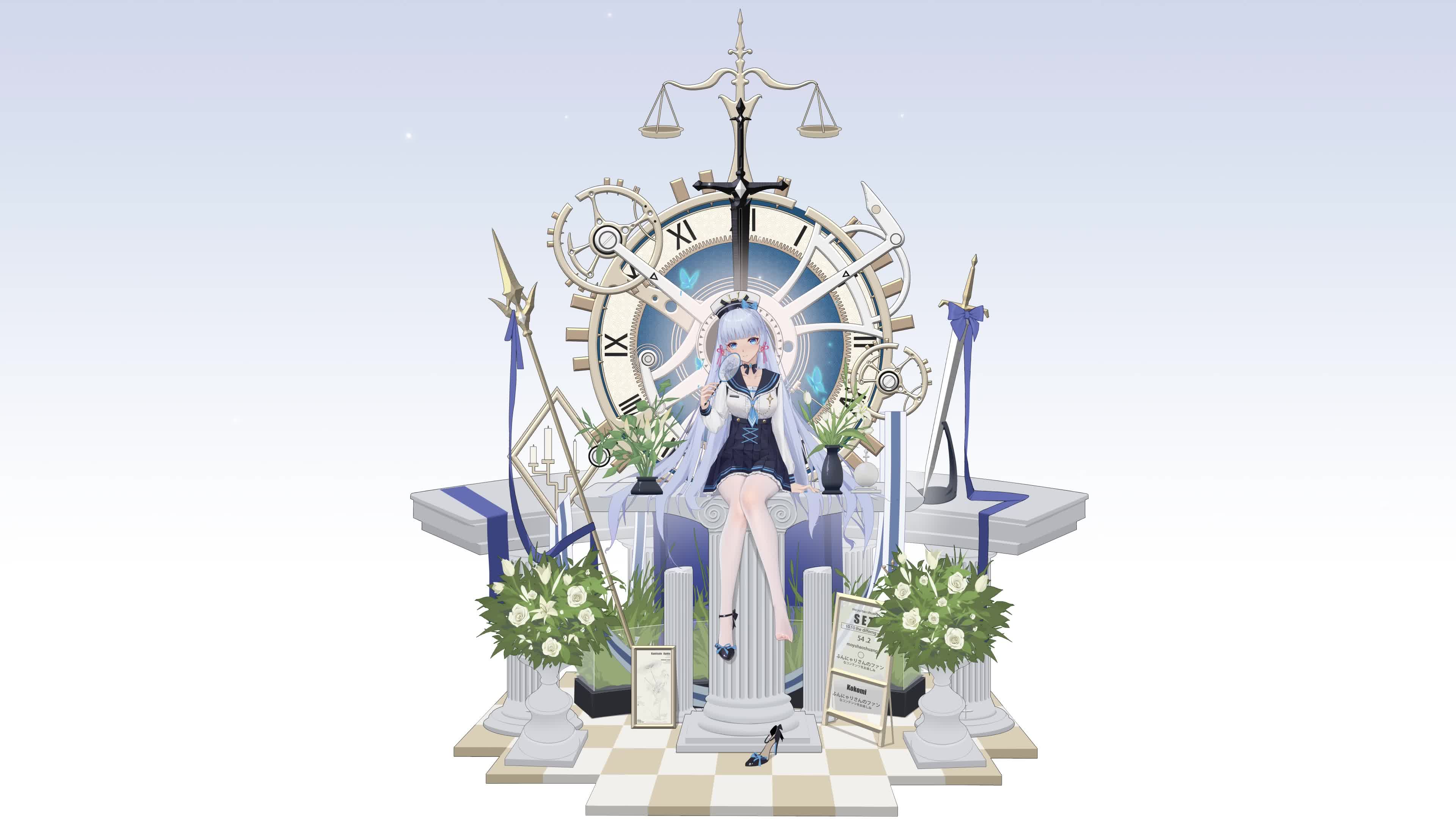 PC Anime Girl White Live Wallpaper