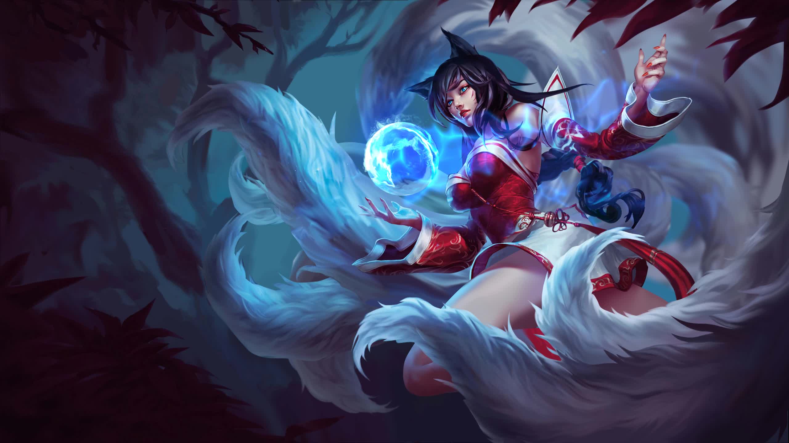 PC HD Ahri The Nine Tailed Fox Live Anime Wallpaper