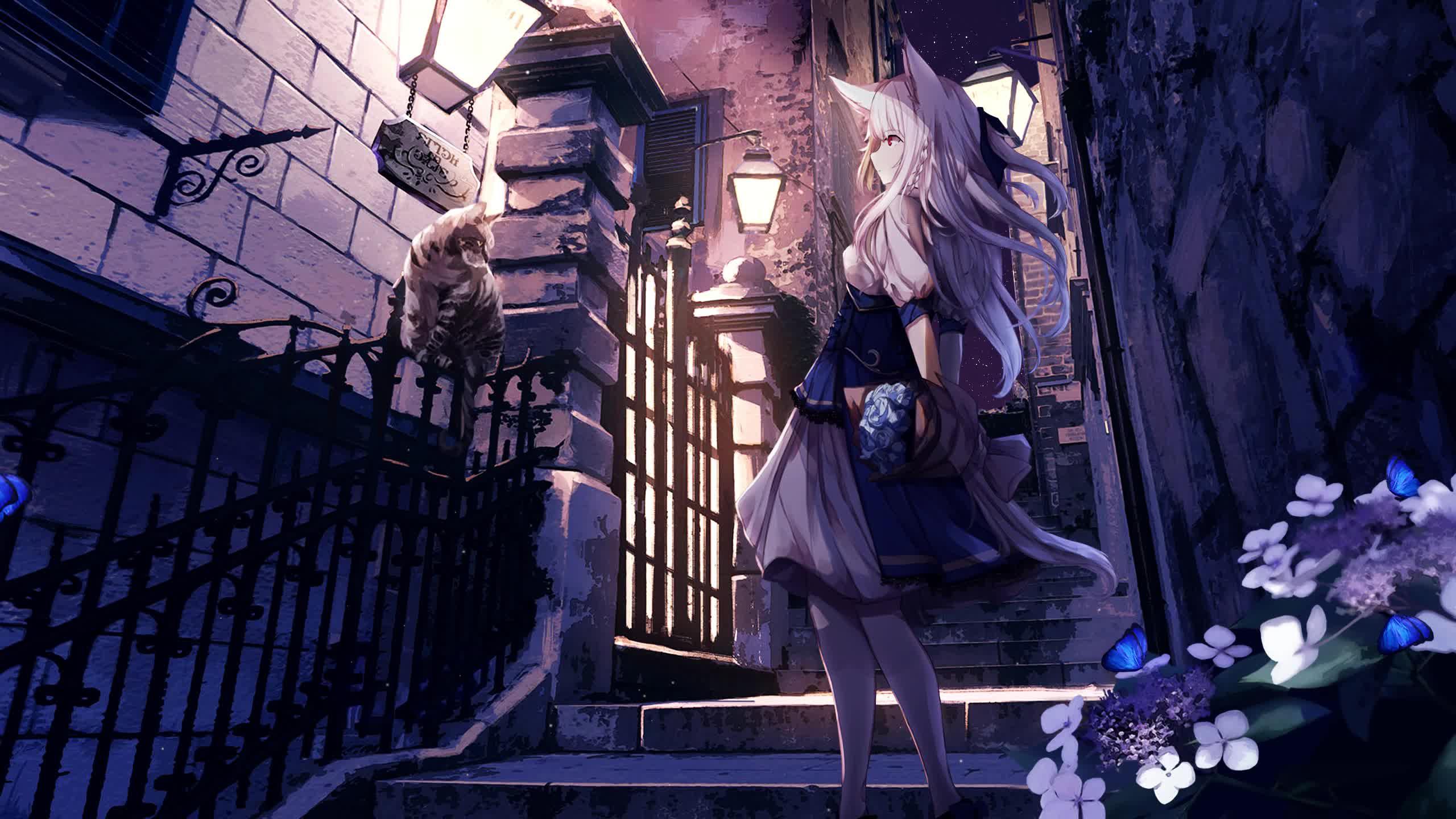 PC HD Neko Vs Cat Girl Live Anime Wallpaper