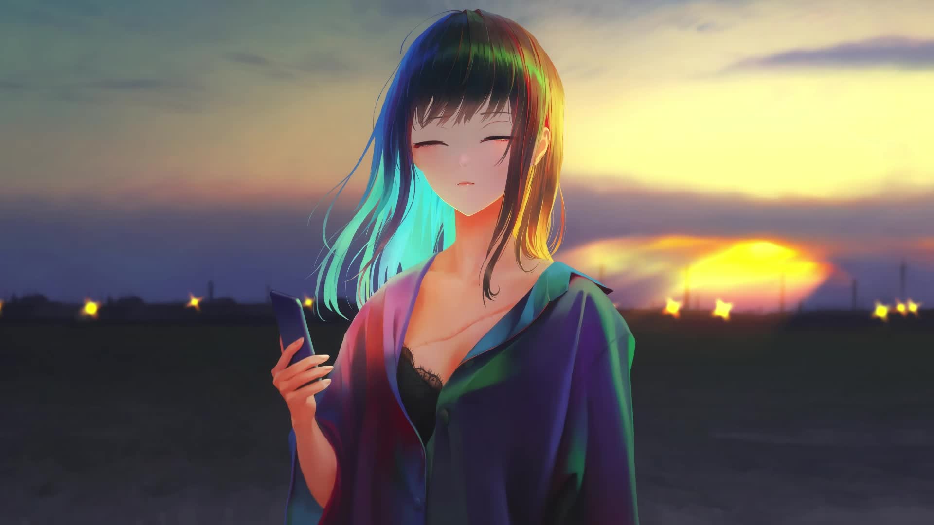 PC HD Hair Colorful (1) Live Anime Wallpaper
