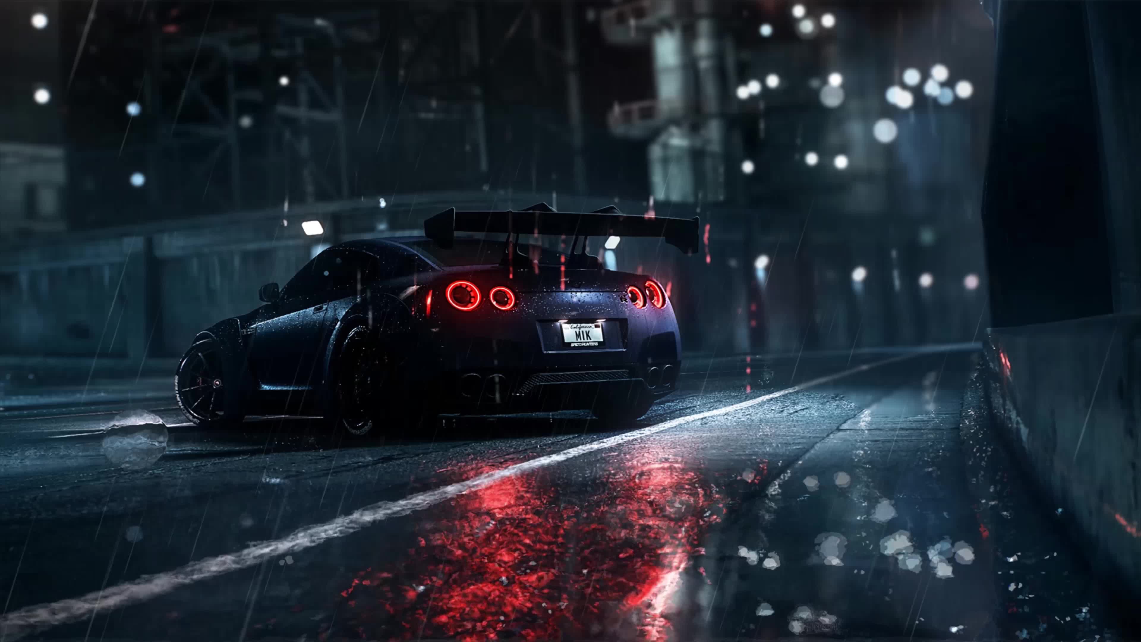 PC Desktop Nissan Gt R In The Rain 4k Live Wallpaper