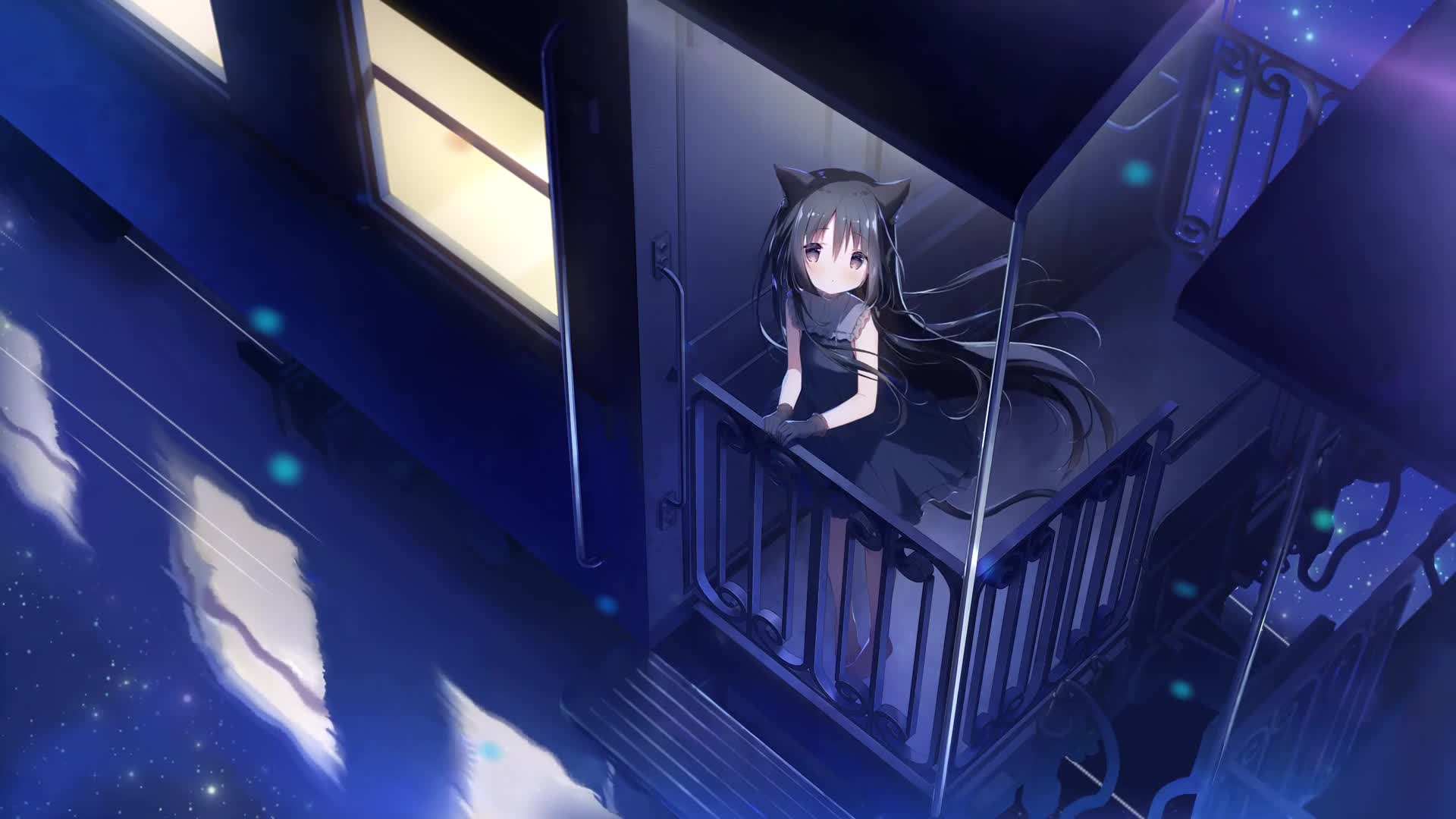 Anime Girl Looking Out On The Train Live Wallpaper For PC