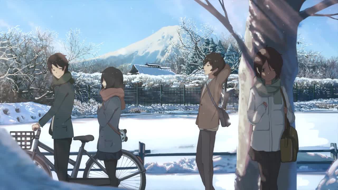 Shy Anime Girl Standing Behind The Tree HD Live Wallpaper For PC