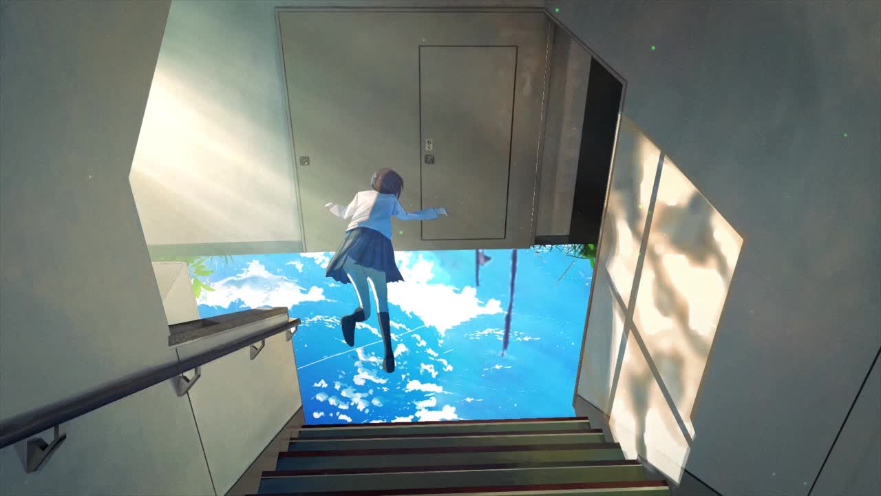 Anime Girl Floating HD Live Wallpaper For PC