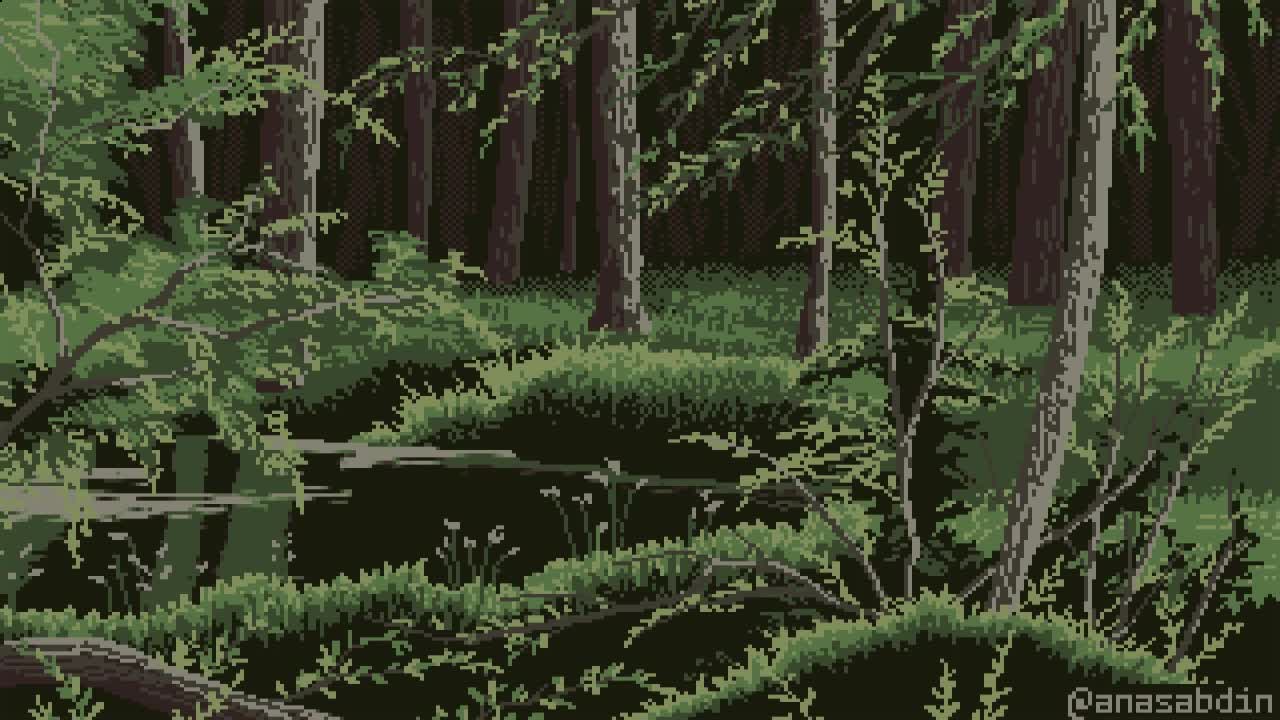 Forest Pond Pixel HD Live Wallpaper For PC