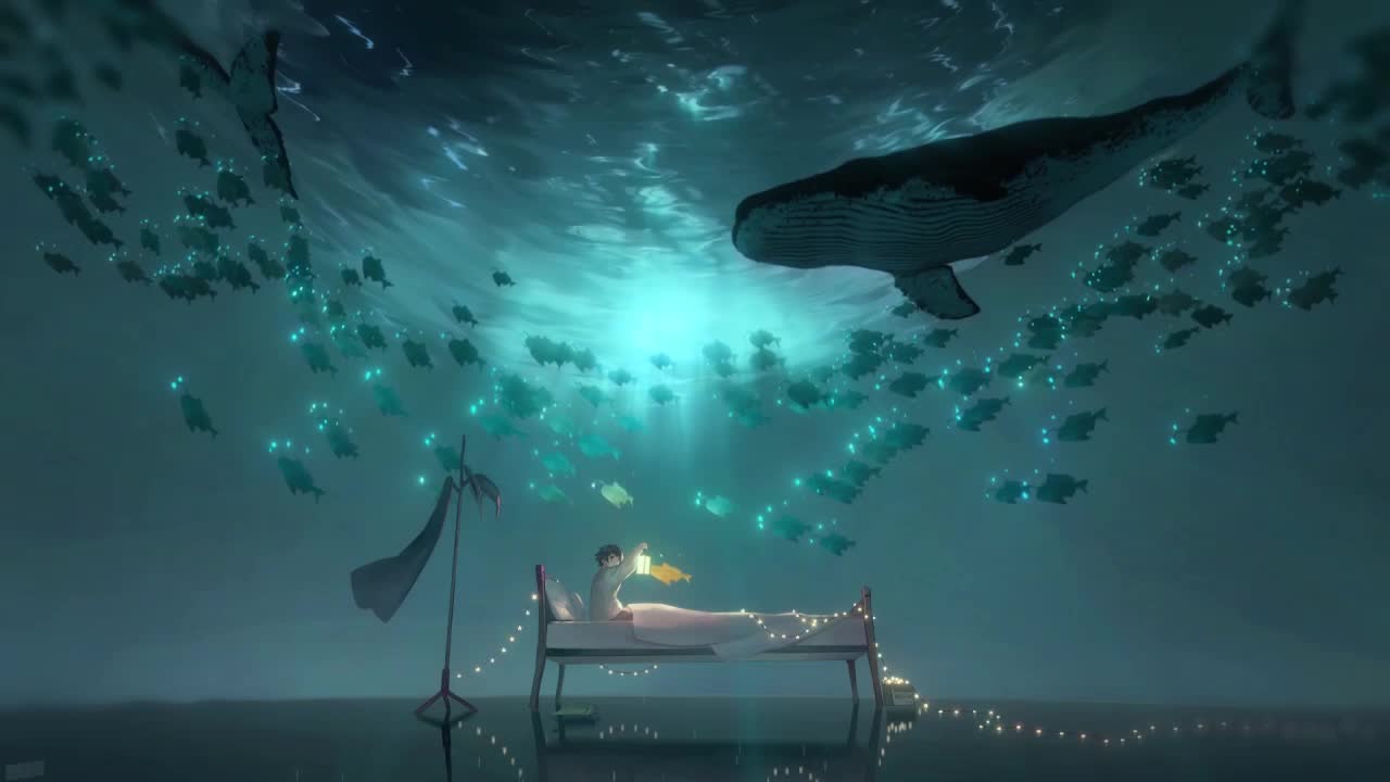 Anime Boy Underwater With Sea Creatures HD Live Wallpaper For PC