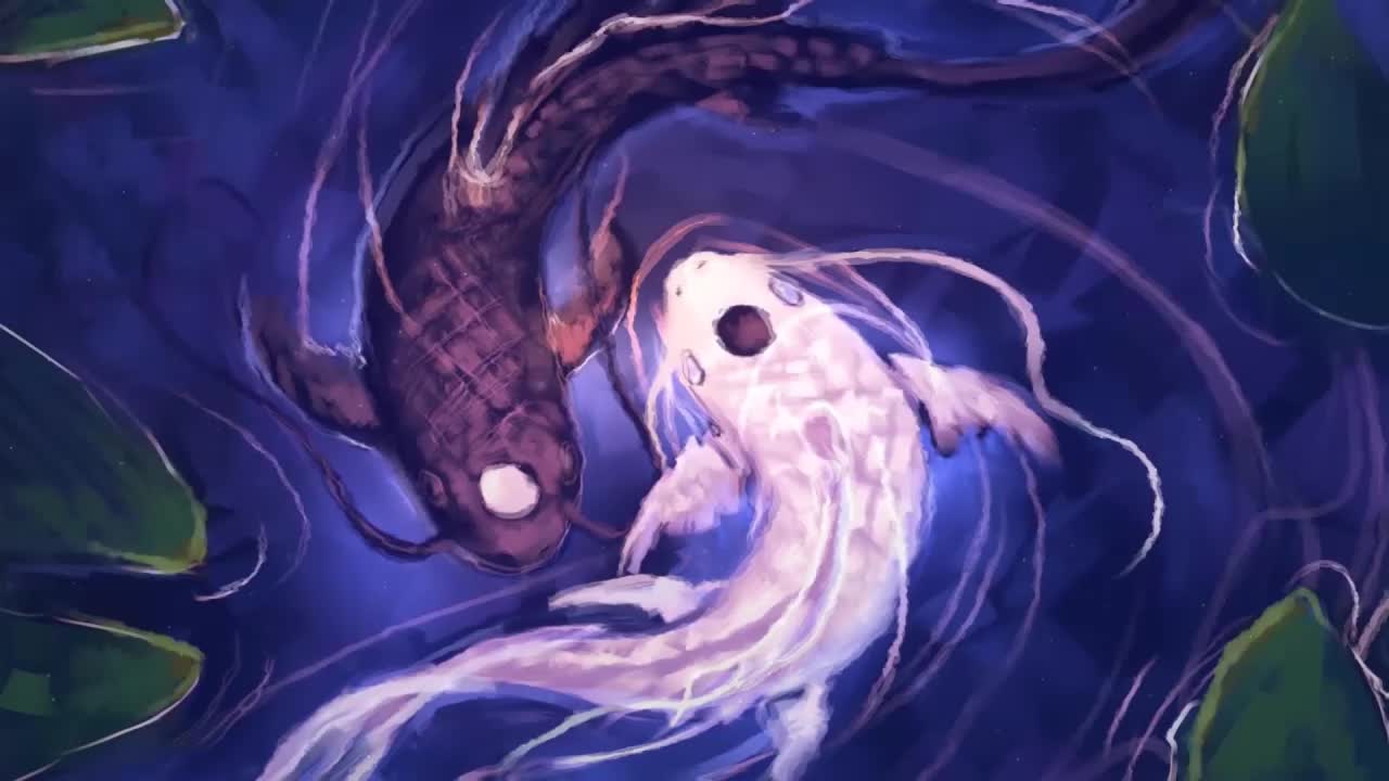 Yin Yang Koi Fish Black And White HD Live Wallpaper For PC
