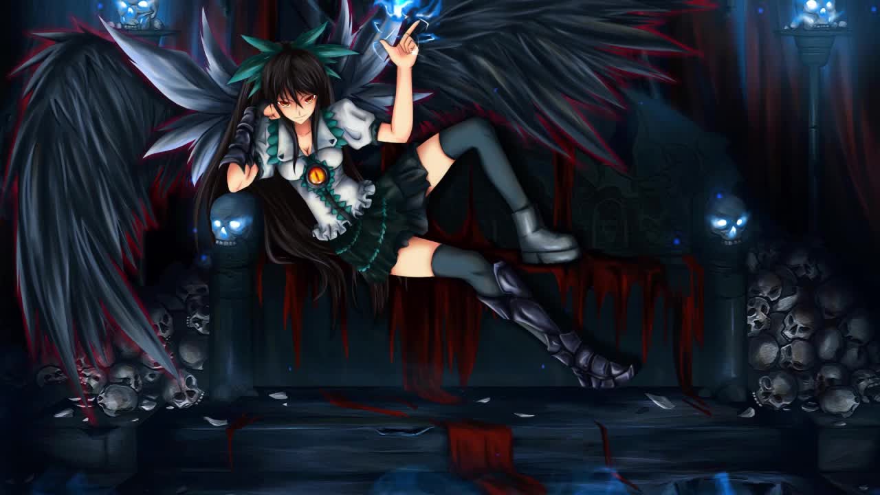 Reiuji Utsuho Sitting On The Throne Touhou HD Live Wallpaper For PC