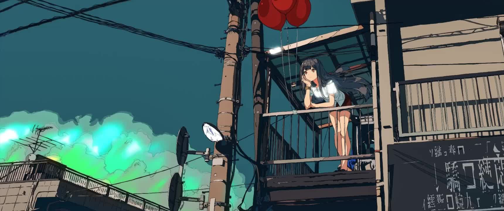 Anime Girl Chilling At Balcony HD Live Wallpaper For PC
