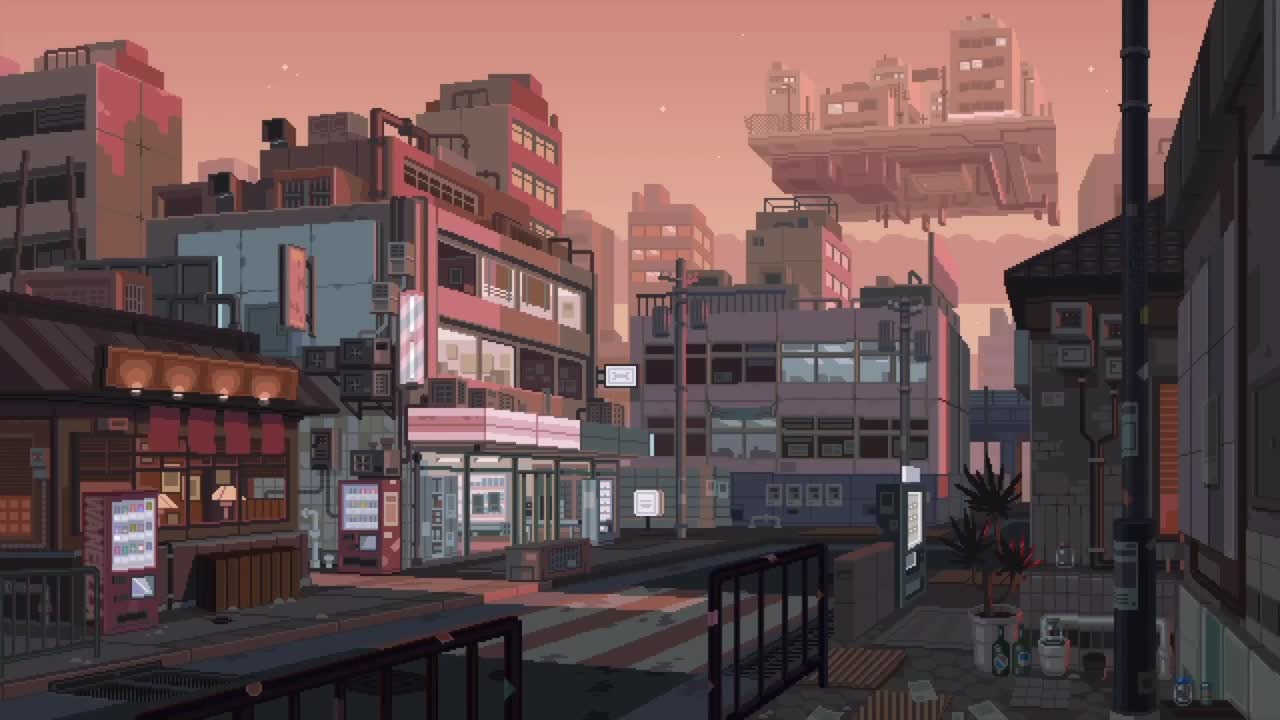 Futuristic City Pixel HD Live Wallpaper For PC