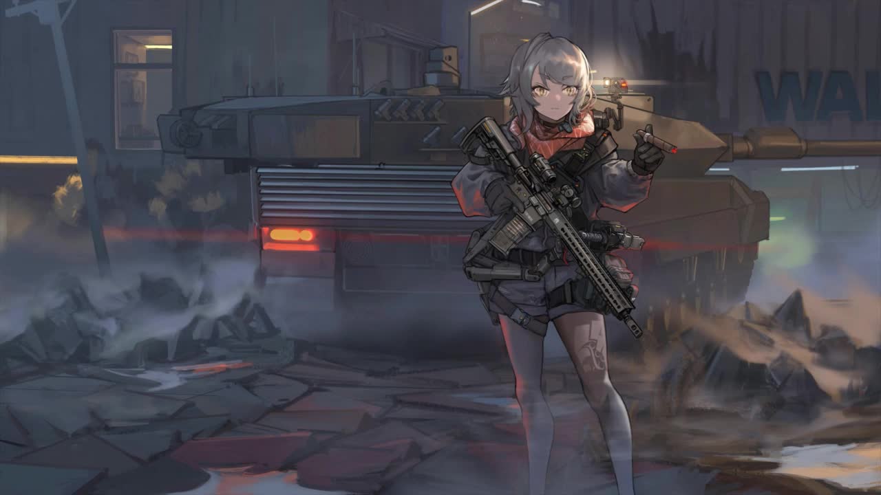 Anime Girl Military HD Live Wallpaper For PC