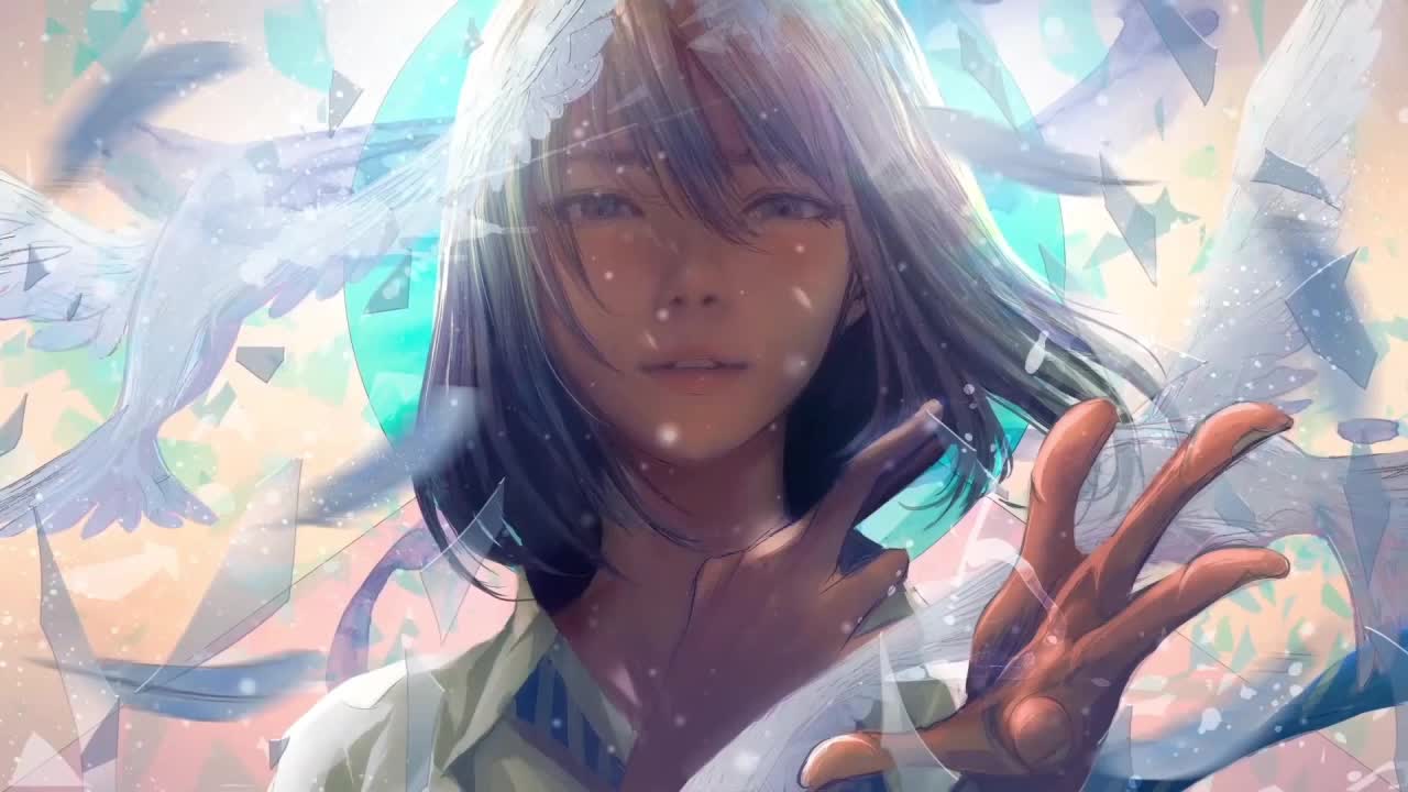 Anime Girl And Birds HD Live Wallpaper For PC