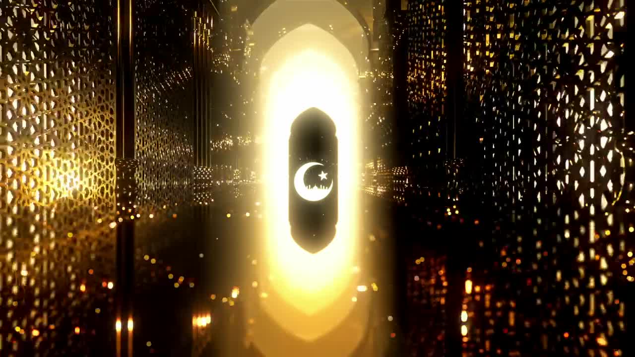 Stock Video 3d tunnel towards a moon surrounded by light PC Live Wallpaper