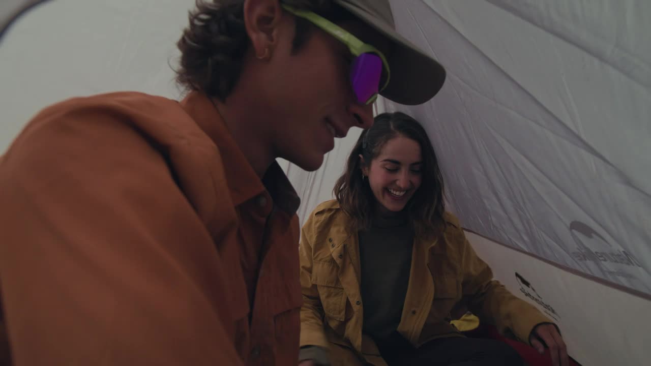 Stock Video A Couple Leaving Their Tent Live Wallpaper for PC