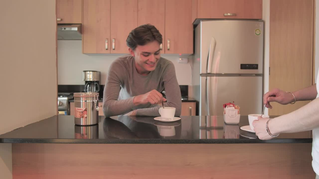 Stock Video A Couple Of Men Drinking Coffee Live Wallpaper for PC
