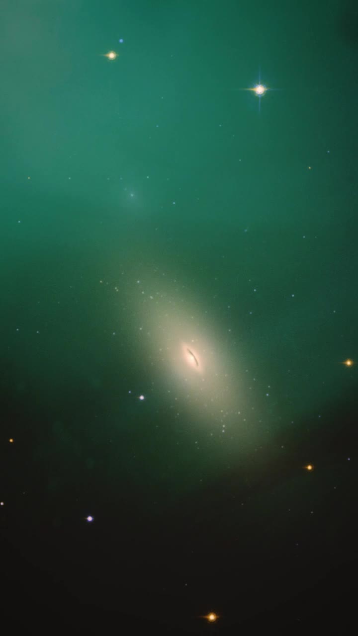 Stock Video Abstract Space In Green Color With Stars And Galaxies Live Wallpaper for PC