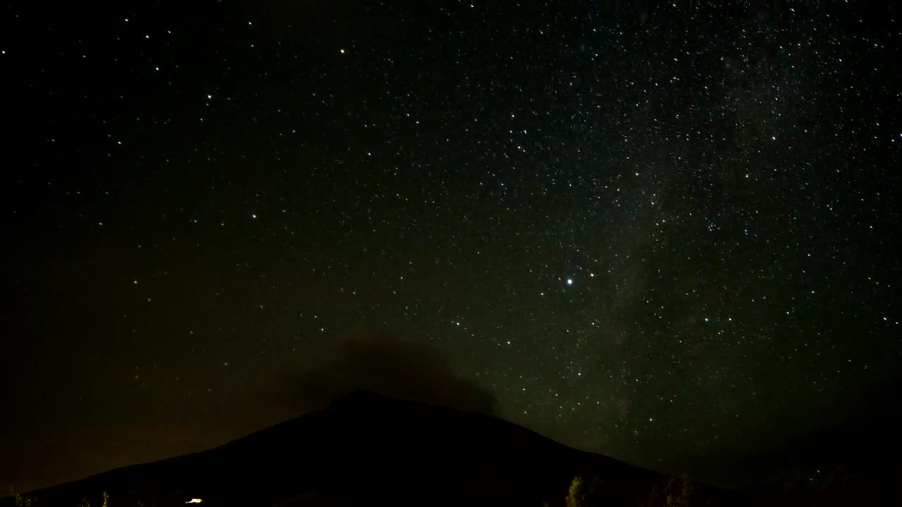 Stock Video Active Volcano Smoking At Night Live Wallpaper for PC